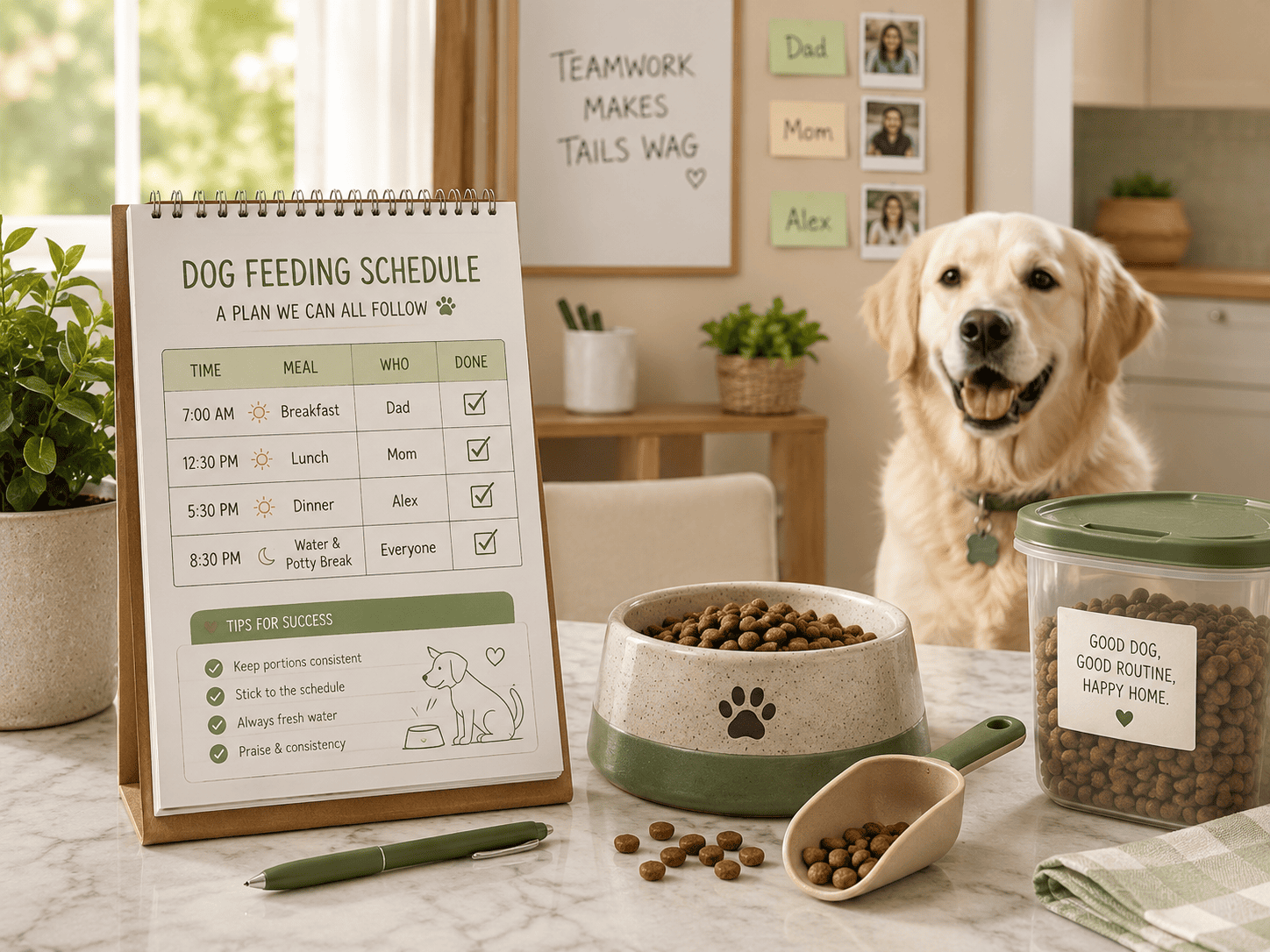 How to Create a Dog Feeding Schedule That Everyone in the House Can Follow