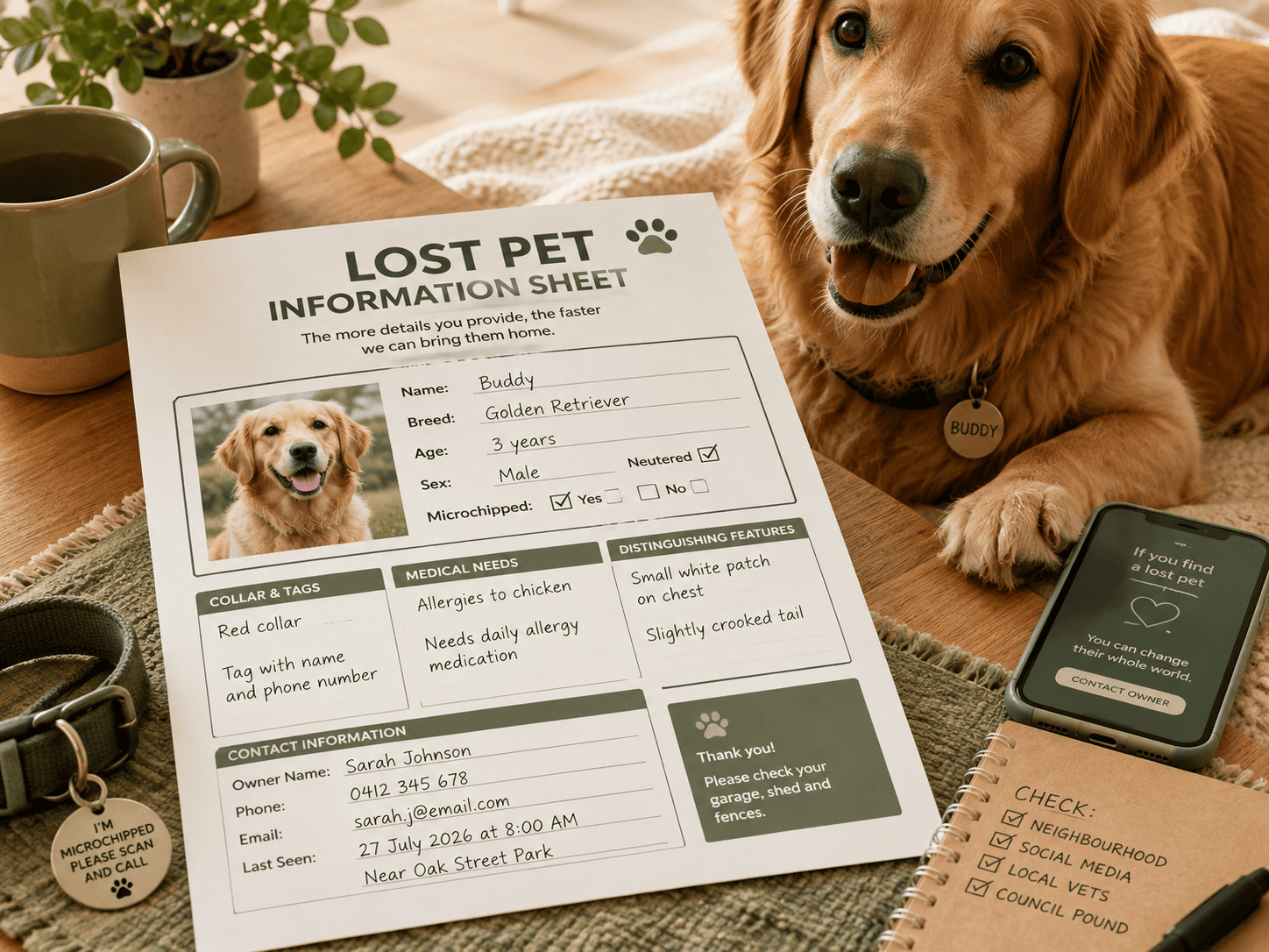 Lost Pet Information Sheet: What Details Help Bring a Pet Home Faster