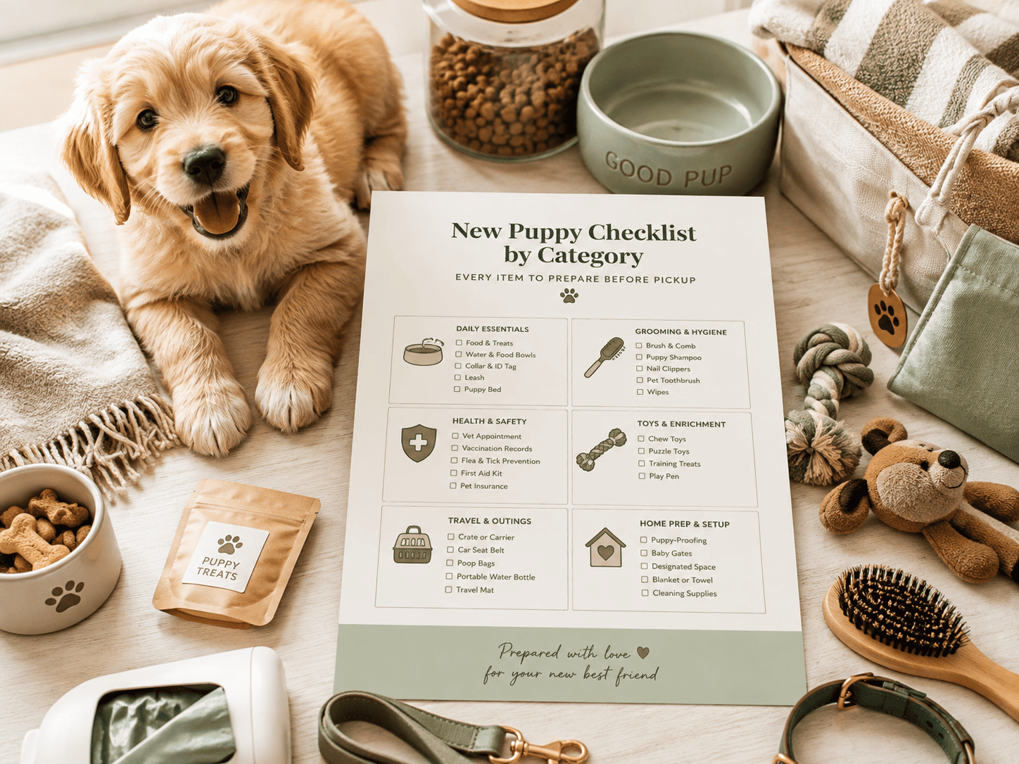 New Puppy Checklist by Category: Every Item to Prepare Before Pickup