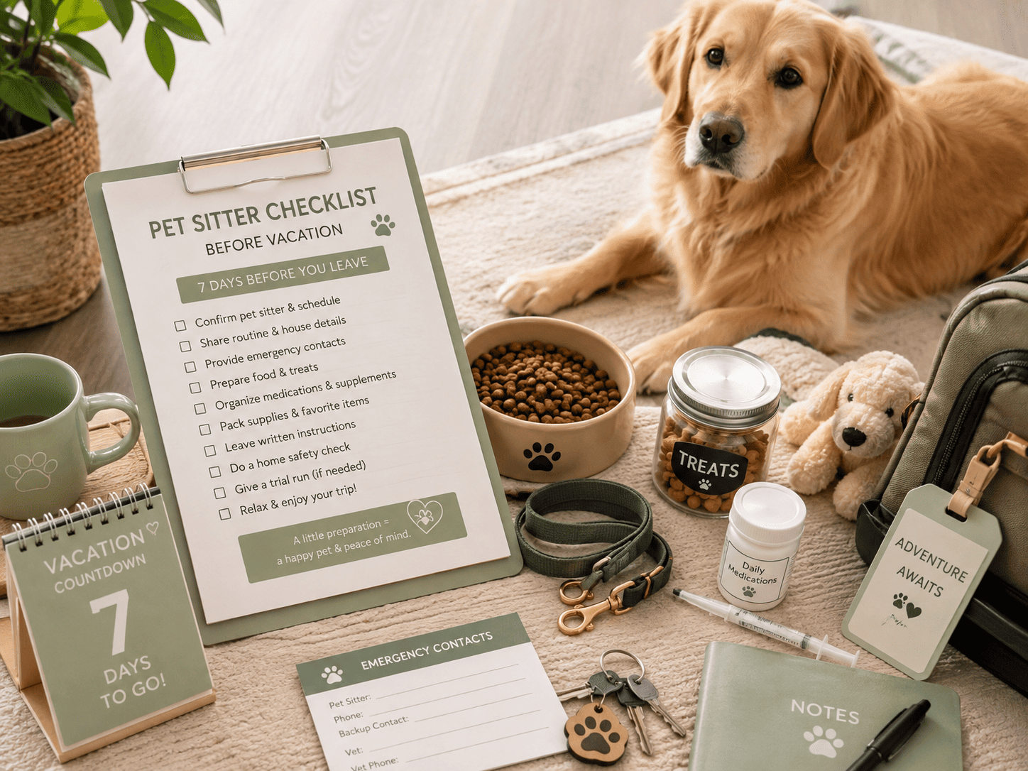 Pet Sitter Checklist Before Vacation: What to Prepare 7 Days Before You Leave
