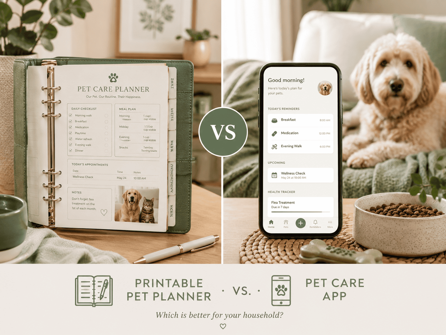 Printable Pet Planner vs Pet Care App: Which Is Better for Your Household?