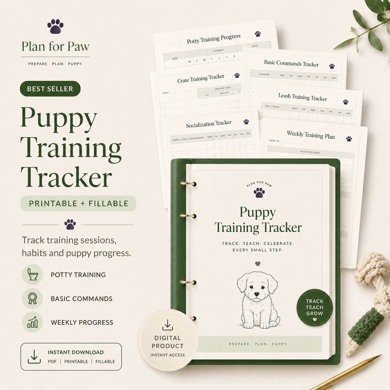 Puppy Training Tracker — printable PDF template